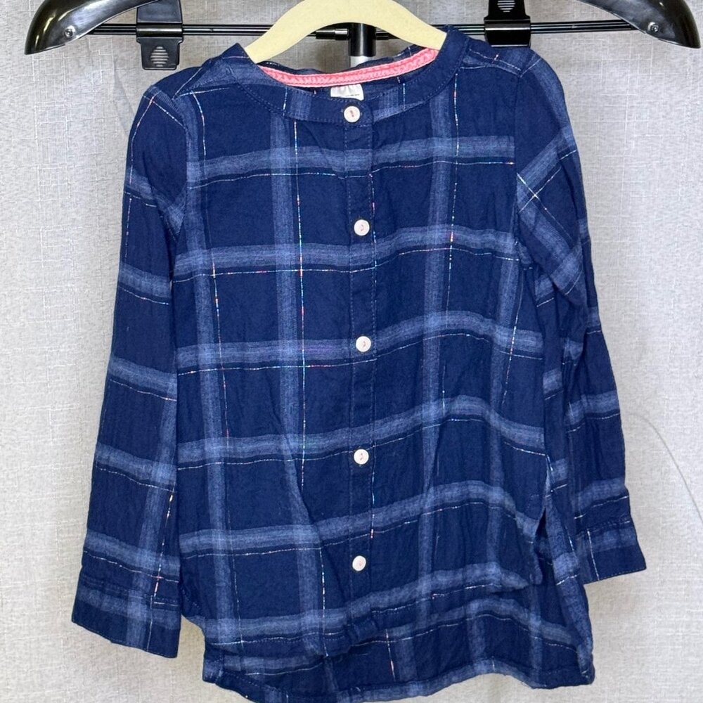 Carter's Kid - Girls Long Sleeve Button Down Windowpane Shirt - Size 4/5